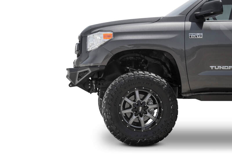 Toyota Tundra Bumper - Front - Addictive Desert Designs - Stealth Fighter w/ Winch Mount & Sensors - Hammer Black, Satin Black - `14-`27